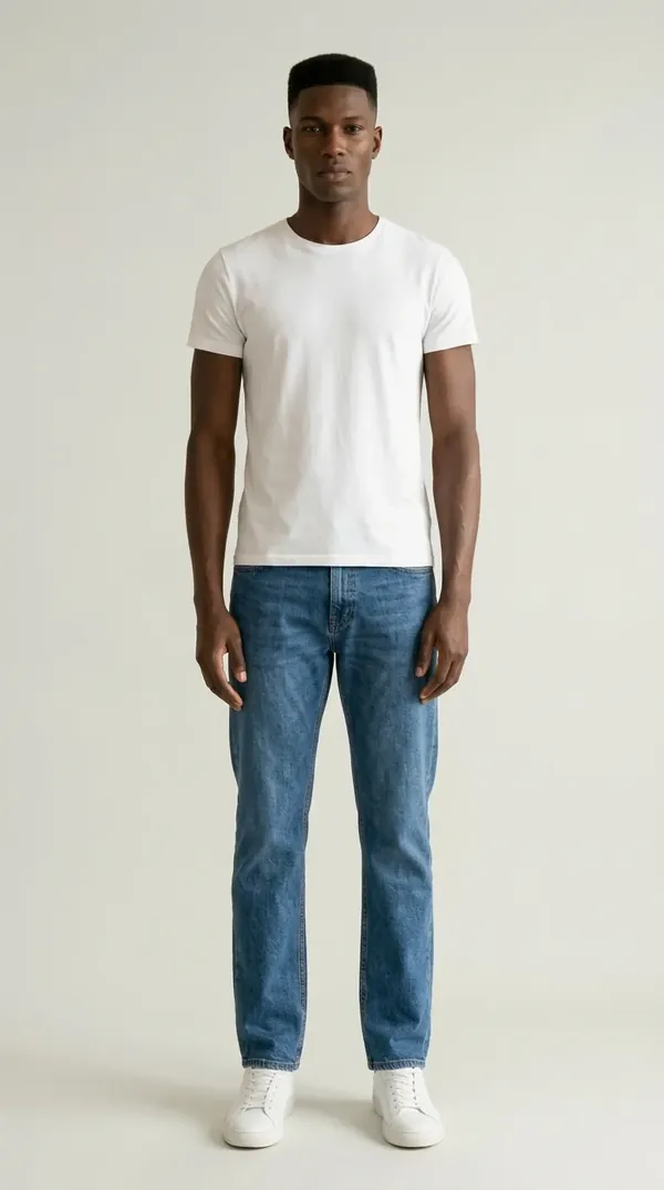 Caio, modelo virtual da Veste Moda, em foto de estúdio