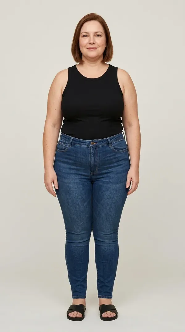 Dora, modelo virtual da Veste Moda, em foto de estúdio