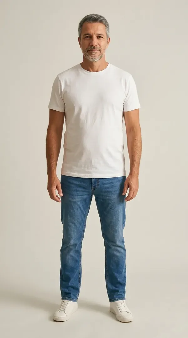 Marcos, modelo virtual da Veste Moda, em foto de estúdio