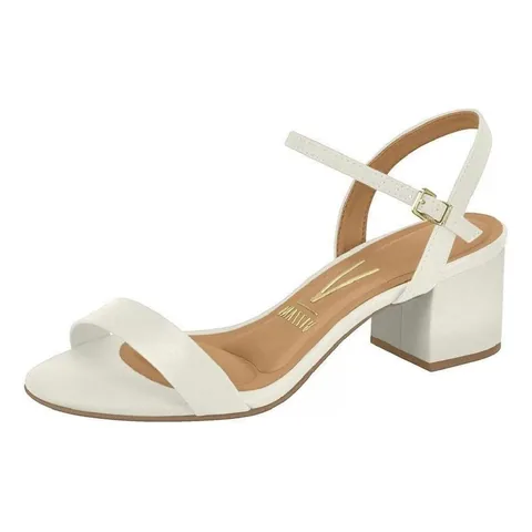 Sandália de salto bloco off-white